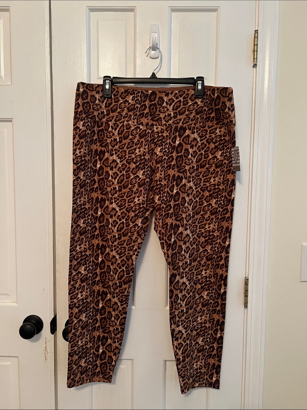 Leopard Print Stretch Leggings - Brown Animal Print